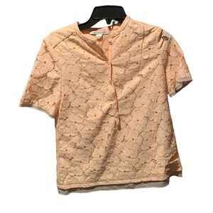 Diane Von Furstenberg Warner Flower Lace Top in Peach Size 4